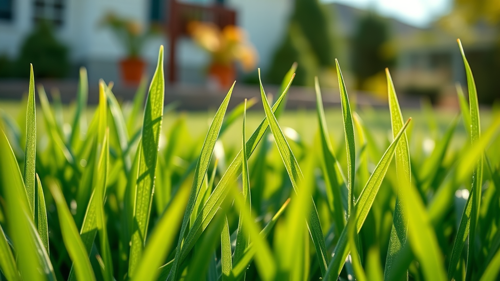 Affordable lawn care Shelby MI perfect mowed grass with morning dew