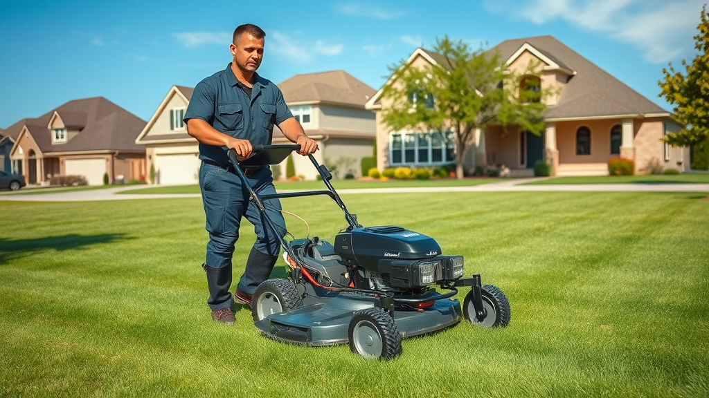 Affordable Shelby MI lawn care professional mowing lush green lawn